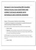 Horngren&rsquo;s Cost Accounting &lpar;9th Canadian  Edition&rpar; Practice Exam QUESTIONS AND  CORRECT DETAILED ANSWERS WITH  RATIONALES 2025 &lpar;VERIFIED ANSWERS&rpar;