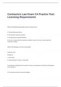 Contractors Law Exam CA Practice Test Questions and Answers- Licensing Requirements