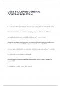 CSLB B LICENSE GENERAL CONTRACTOR EXAM QUESTIONS AND ANSWERS