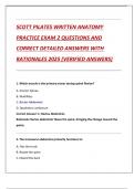 SCOTT PILATES WRITTEN ANATOMY  PRACTICE EXAM 2 QUESTIONS AND  CORRECT DETAILED ANSWERS WITH  RATIONALES 2025 (VERIFIED ANSWERS)