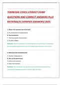 TENNESSEE CIVICS LITERACY EXAM  QUESTIONS AND CORRECT ANSWERS PLUS  RATIONALES &lpar;VERIFIED ANSWERS&rpar; 2025