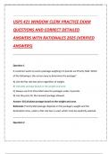 USPS 421 WINDOW CLERK PRACTICE EXAM  QUESTIONS AND CORRECT DETAILED  ANSWERS WITH RATIONALES 2025 &lpar;VERIFIED  ANSWERS&rpar;