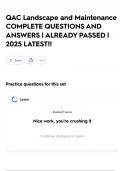 QAC Landscape and Maintenance COMPLETE QUESTIONS AND ANSWERS &vert; ALREADY PASSED &vert; 2025 LATEST&excl;&excl;