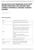 Georgia Pest Control Registration Exam MOST RECENT QUESTIONS AND ANSWERS &lpar;100&percnt; CORRECT ANSWERS&rpar; A&plus; GRADED &vert; ALREADY PASSED&excl;&excl;