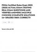PDGA Certified Rules Exam 2025 &lpar;2025&rpar; ACTUAL EXAM &lpar;TESTING REAL EXAM QUESTIONS&rpar; AND VERIFIED ANSWERS &lpar;MULTIPLE CHOICES&rpar; &vert;COMPLETE SOLUTIONS &vert;A&plus; GRADED &vert;100&percnt; CORRECT&excl;&excl;