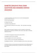 DIABETES &lbrack;DKA&sol;HHS FINAL EXAM QUESTIONS AND ANSWERS VERIFIED 2023&sol;2024     1&period; A patient with diabetes in the critical care unit is at risk for developing diabetic ketoacidosis &lpar;DKA&rpar; secondary to A&period; excess insulin administration&period; B&period; inadequate food intake&period; 