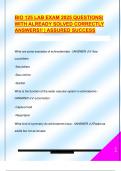 BIO 125 LAB EXAM 2025 QUESTIONS&vert;  WITH ALREADY SOLVED CORRECTLY  ANSWERS&excl;&excl; &vert; ASSURED SUCCESS