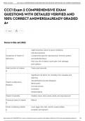 CCC1 Exam 2 COMPREHENSIVE EXAM QUESTIONS WITH DETAILED VERIFIED AND 100&percnt; CORRECT ANSWERS&vert;ALREADY GRADED A&plus;