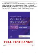 Test Bank For Essentials of Oral Histology and Embryology&colon; A Clinical Approach 6th Edition Author&colon; Daniel J&period; Chiego Jr &vert;9780323497251&vert; All Chapters Covered Verified Questions And Answers 100&percnt; Complete A&plus; Study Guide Latest Version
