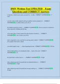 DMV Written Test UPDATED    Exam  Questions and CORRECT Answers 
