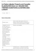LA Claims Adjuster Property and Causality ELABORATED EXAM &lpar;A&plus; GRADED 100&percnt; VERIFIED&rpar; QUESTIONS & ANSWERS 2025 LATEST&excl;&excl;