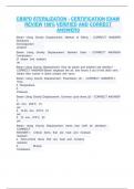 CBSPD STERILIZATION - CERTIFICATION EXAM  REVIEW 100&percnt; VERIFIED AND CORRECT  ANSWERS 