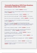 Commodity Regulations CDFA Exam Questions  And Answers Verified 100&percnt; Correct 