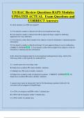 US RAC Review Questions RAPS Modules  UPDATED ACTUAL  Exam Questions and  CORRECT Answers 