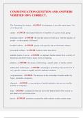 COMMUNICATION QUESTION AND ANSWERS  VERIFIED 100&percnt; CORRECT&period;