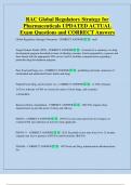 RAC Global Regulatory Strategy for  Pharmaceuticals UPDATED ACTUAL   Exam Questions and CORRECT Answers 