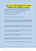 RAC Test 2 UPDATED ACTUAL Exam  Questions and CORRECT Answers 