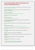 Community Health Exit HESI  Exam Questions And  Answers Verified 100&percnt; Correct