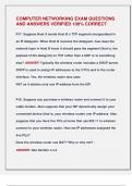 COMPUTER NETWORKING EXAM QUESTIONS  AND ANSWERS VERIFIED 100&percnt; CORRECT  