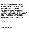 NJ PSI Property and Casualty Exam &lpar;2025&rpar; ACTUAL EXAM &lpar;TESTING REAL EXAM QUESTIONS&rpar; AND VERIFIED ANSWERS &lpar;MULTIPLE CHOICES&rpar; &vert;COMPLETE SOLUTIONS &vert;A&plus; GRADED &vert;100&percnt; CORRECT&excl;&excl;
