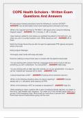 COPE Health Scholars - Written Exam  Questions And Answers