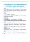 CERTIFIED CROP ADVISOR AGRONOMY  PRACTICE EXAM Q&A SOLVED 