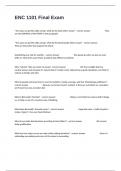 ENC 1101 Final Exam Complete Solutions 100&percnt; Verified Answers Graded A&plus;
