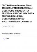 CLC 106 Fenno Olemiss FINAL 2025 COMPREHENSIVE EXAM QUESTIONS &vert;FREQUENTLY TESTED QUESTIONS &vert;RECENTLY TESTING REAL EXAM QUESTIONS&vert;VERIFIED SOLUTIONS &lpar;100&percnt; CORRECT&rpar;