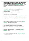 Blue card function -3 Size up Questions with Complete Solutions &lpar;Latest 2025