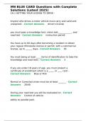 MN BLUE CARD Questions with Complete Solutions &lpar;Latest 2025&rpar;&period;