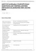 ASCP CG Certification COMPLETE EXAM QUESTIONS AND VERIFIED ANSWERS &lpar;DETAILED & ELABORATED&rpar; 100&percnt; SOLVED 2025&excl;&excl;