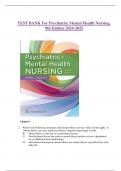TEST BANK For Psychiatric Mental Health Nursing&comma;  9th Edition 2024-2025   