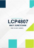 LCP4807 May June Exam 2025 - Due 30 May 2025