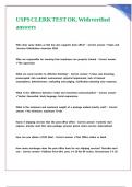 USPS CLERK TEST OK&period; With verified answers
