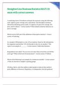 StraighterLine Business Statistics MAT150 exam with correct answers 