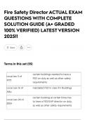Fire Safety Director ACTUAL EXAM QUESTIONS WITH COMPLETE SOLUTION GUIDE &lpar;A&plus; GRADED 100&percnt; VERIFIED&rpar; LATEST VERSION 2025&excl;&excl;
