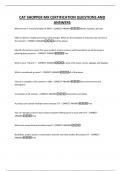 CAT SHOPPER MX CERTIFICATION QUESTIONS AND ANSWERS