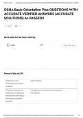 OSHA Basic Orientation Plus QUESTIONS WITH ACCURATE VERIFIED ANSWERS &lpar;ACCURATE SOLUTIONS&rpar; A&plus; PASSED&excl;&excl;