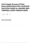 CNA Chapter 18 exam ACTUAL EXAM QUESTIONS WITH COMPLETE SOLUTION GUIDE &lpar;A&plus; GRADED 100&percnt; VERIFIED&rpar; LATEST VERSION 2025&excl;&excl;