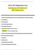 ATLS 10th Edition Post-Test Actual Questions with Verified Answers 100&percnt;Verified Answers