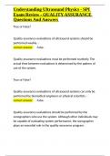 Understanding Ultrasound Physics - SPI Exam Review - QUALITY ASSURANCE Questions And Answers&period;docx