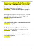 Fundamentals of Game Design Lecture Final Exam Study Guide Questions And Answers&period;docx