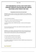LPN FUNDAMENTALS ACTUAL TEST B WITH NGN 2 VERSIONS COMPLETE 120 QUESTIONS AND VERIFIED SOLUTIONS LATEST UPDATE THIS YEAR