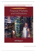Test Bank for Financial Markets and Institutions&comma; 10th edition by Jeff Madura&comma;&vert;&vert;ISBN&colon; NO 9780324568219&vert;&vert; All Chapters 1-25 &comma;Complete  Guide A&plus;