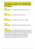 Professional Leadership and communication for healthcare Module 1 &2 Exam Questions And Answers&period;docx