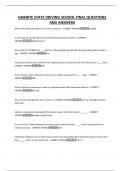 GRANITE STATE DRIVING SCHOOL FINAL QUESTIONS AND ANSWERS