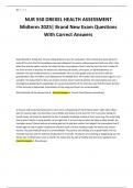 NUR 550 DREXEL HEALTH ASSESSMENT Midterm 2025&vert; Brand New Exam Questions With Correct Answers