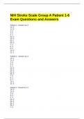 NIH Stroke Scale Group A Patient 1-6 Exam Questions and Answers