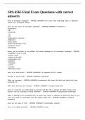 SPA 6565 Final Exam Questions with correct answers