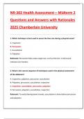 NR-302 Health Assessment &ndash; Midterm 2  Questions and Answers with Rationales  2025 Chamberlain University